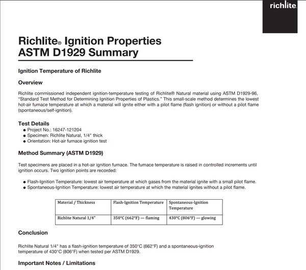 ASTM D1929 Ignition Properties