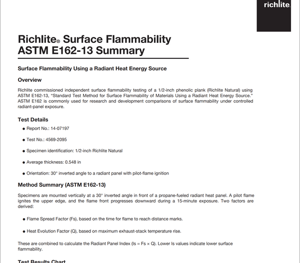 ASTM E162-13 Surface Flammability