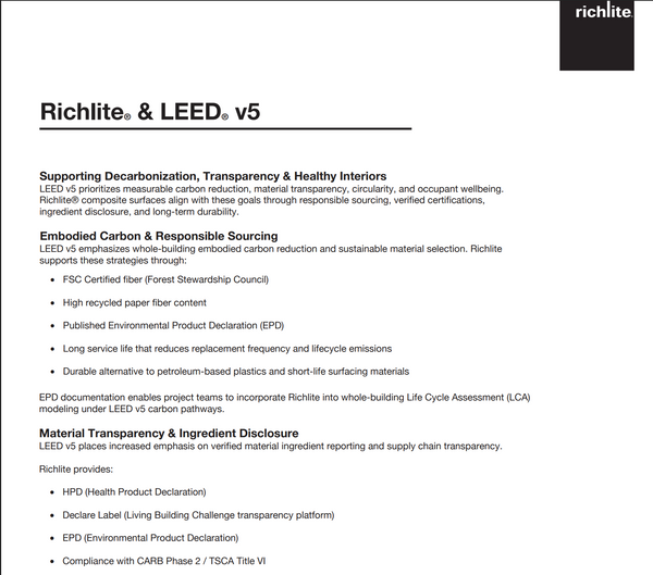 Richlite LEED v5