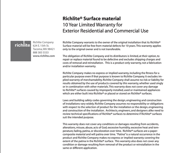 Commercial & Residential Exterior Warranty