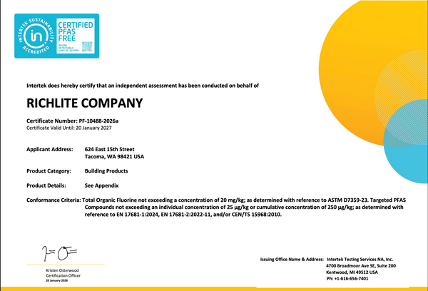 Richlite PFAS-Free Certified
