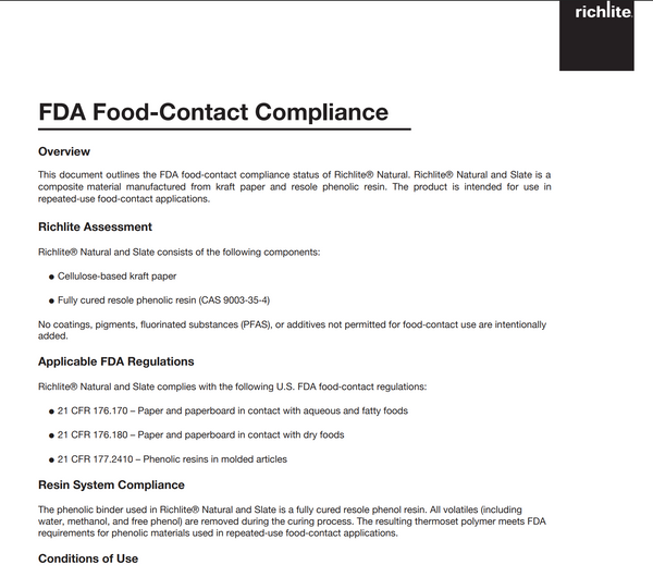 FDA Food Contact Compliance
