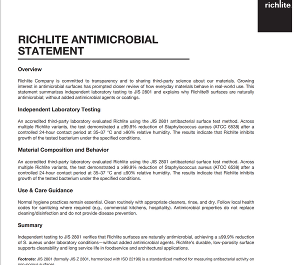 Richlite Naturally Antimicrobial