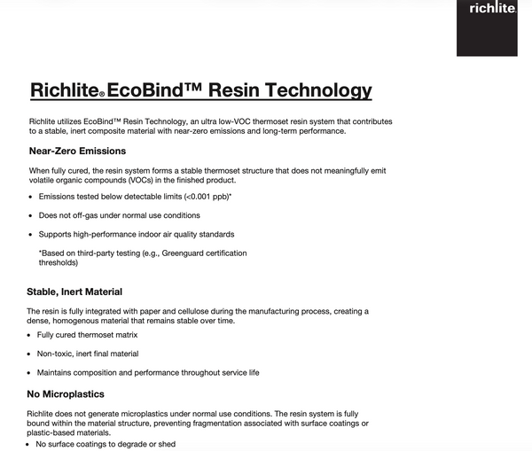 Richlite EcoBind™ Resin Technology