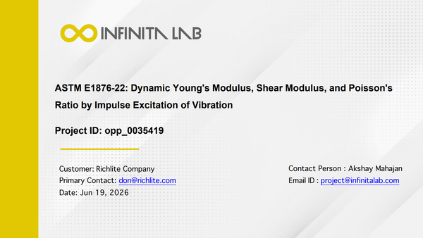 ASTM E1876-22 Dynamic Young's Modulus, Shear, Modulus, and Poisson's